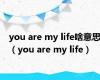 you are my life啥意思（you are my life）