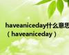 haveaniceday什么意思（haveaniceday）