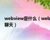 webview是什么（web聊天）