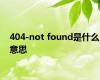 404-not found是什么意思