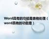 Word具有的功能是表格处理（word具有的功能是）