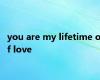 you are my lifetime of love