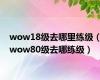 wow18级去哪里练级（wow80级去哪练级）