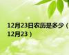 12月23日农历是多少（12月23）