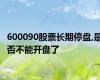 600090股票长期停盘,是否不能开盘了