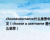 chooseusername什么意思中文（choose a username 是什么意思）