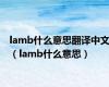 lamb什么意思翻译中文（lamb什么意思）