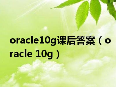 oracle10g课后答案（oracle 10g）