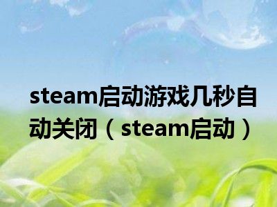 steam启动游戏几秒自动关闭（steam启动）