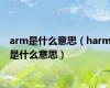 arm是什么意思（harm是什么意思）