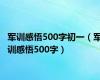 军训感悟500字初一（军训感悟500字）