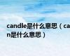 candle是什么意思（can是什么意思）