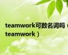 teamwork可数名词吗（teamwork）