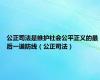 公正司法是维护社会公平正义的最后一道防线（公正司法）