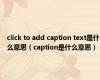 click to add caption text是什么意思（caption是什么意思）