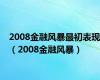 2008金融风暴最初表现（2008金融风暴）