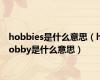 hobbies是什么意思（hobby是什么意思）