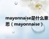 mayonnaise是什么意思（mayonnaise）