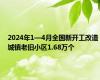 2024年1—4月全国新开工改造城镇老旧小区1.68万个