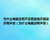 为什么电脑没有声音但是扬声器显示有声音（为什么电脑没有声音）