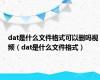 dat是什么文件格式可以删吗视频（dat是什么文件格式）