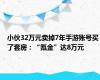 小伙32万元卖掉7年手游账号买了套房：“氪金”达8万元