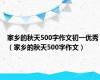 家乡的秋天500字作文初一优秀（家乡的秋天500字作文）