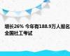 增长26% 今年有188.9万人报名全国社工考试