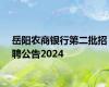 岳阳农商银行第二批招聘公告2024