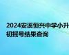 2024安溪恒兴中学小升初摇号结果查询