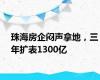 珠海房企闷声拿地，三年扩表1300亿