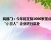 两部门：今年将支持1000家重点“小巨人”企业进行奖补