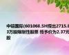 中铝国际(601068.SH授出2715.83万股限制性股票 授予价为2.37元/股