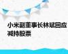 小米副董事长林斌回应减持股票