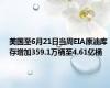 美国至6月21日当周EIA原油库存增加359.1万桶至4.61亿桶