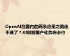 OpenAI在国内的两条应用之路走不通了？AI创新国产化势在必行