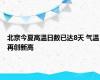 北京今夏高温日数已达8天 气温再创新高