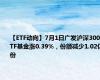 【ETF动向】7月1日广发沪深300ETF基金涨0.39%，份额减少1.02亿份