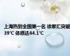 上海热到全国第一名 徐家汇突破39℃ 体感达44.1℃