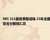 985 211最低录取成绩 23年全国各省分数线汇总