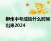 柳州中考成绩什么时候出来2024