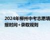 2024年柳州中考志愿填报时间+录取规则