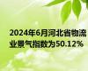 2024年6月河北省物流业景气指数为50.12%