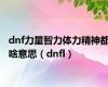 dnf力量智力体力精神都啥意思（dnfl）