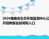 2024海南省生态环境监测中心公开招聘报名时间和入口