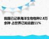 我国已记录海洋生物物种2.8万余种 占世界已知总数11%