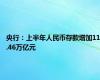 央行：上半年人民币存款增加11.46万亿元