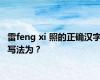 雷feng xi 照的正确汉字写法为？