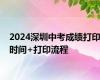 2024深圳中考成绩打印时间+打印流程