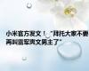 小米官方发文！“拜托大家不要再叫雷军爽文男主了”